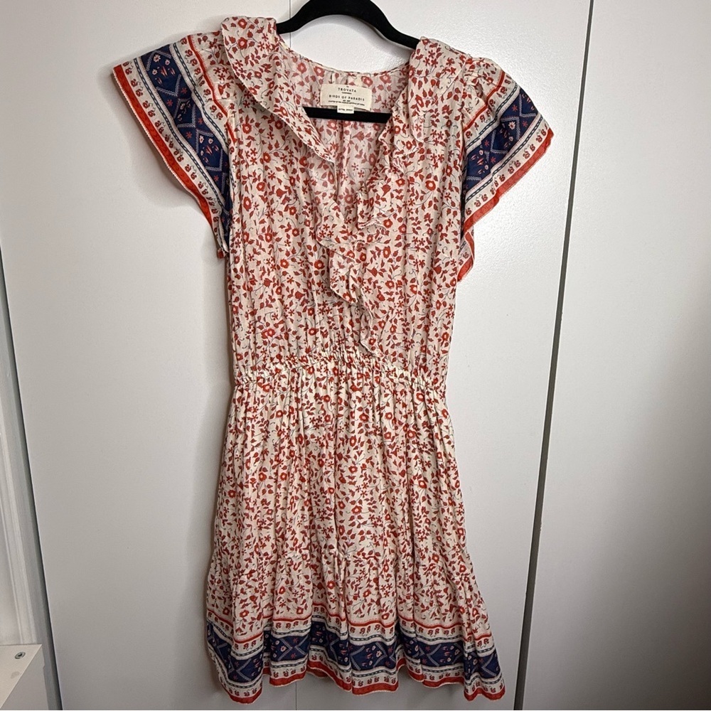 Trovata Birds of Paradis Marcella Mini Dress Red Ivy XS - Picture 2 of 11